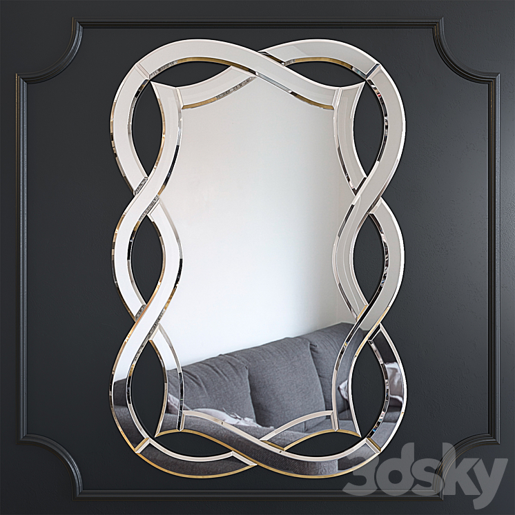 Mirror decorative with a figured mirror frame 17-0925 3DS Max - thumbnail 1