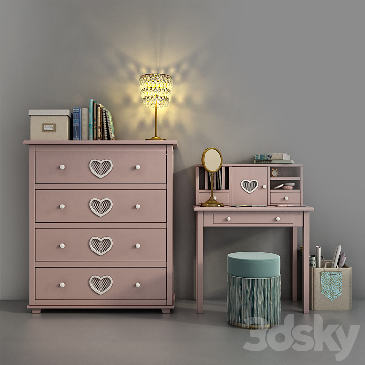 Children's furniture Adelina from Russian brand Shelf 02 3DS Max - thumbnail 1
