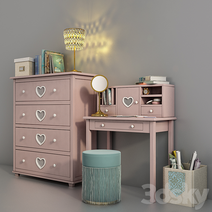Children's furniture Adelina from Russian brand Shelf 02 3DS Max - thumbnail 2