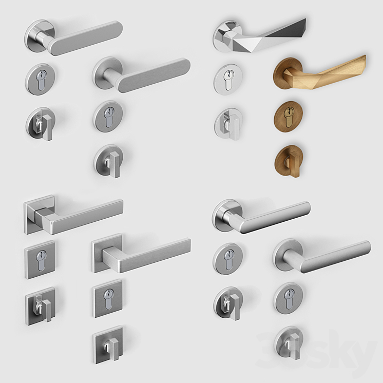 Door handles DnD by Martinelli 3D Model