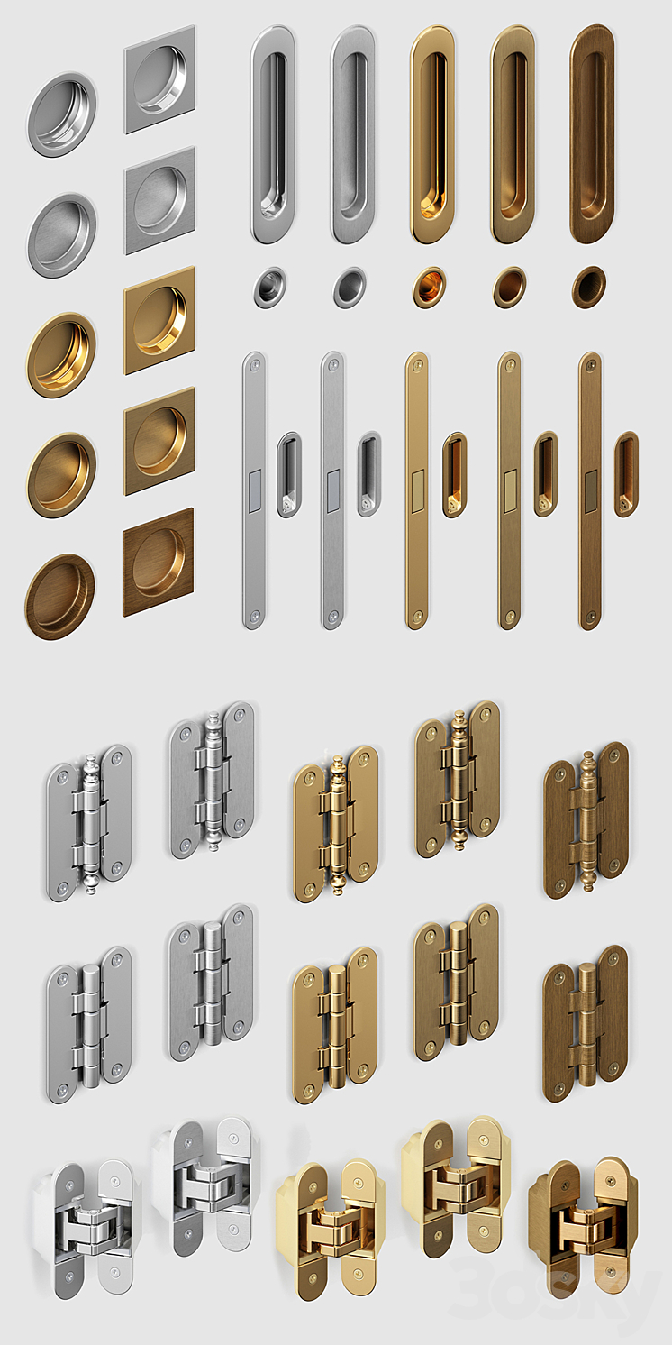 Door fittings Volkhovets from AGB and Simonswerk 3DS Max - thumbnail 2