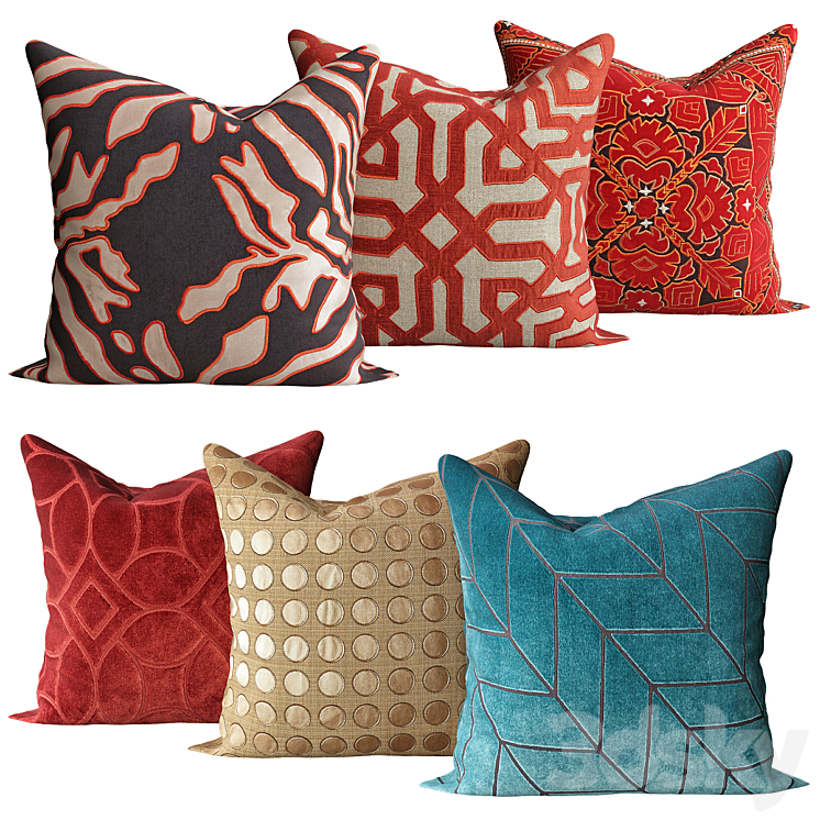 Canaan Company Modern Twist Pillows Pillows 3D model