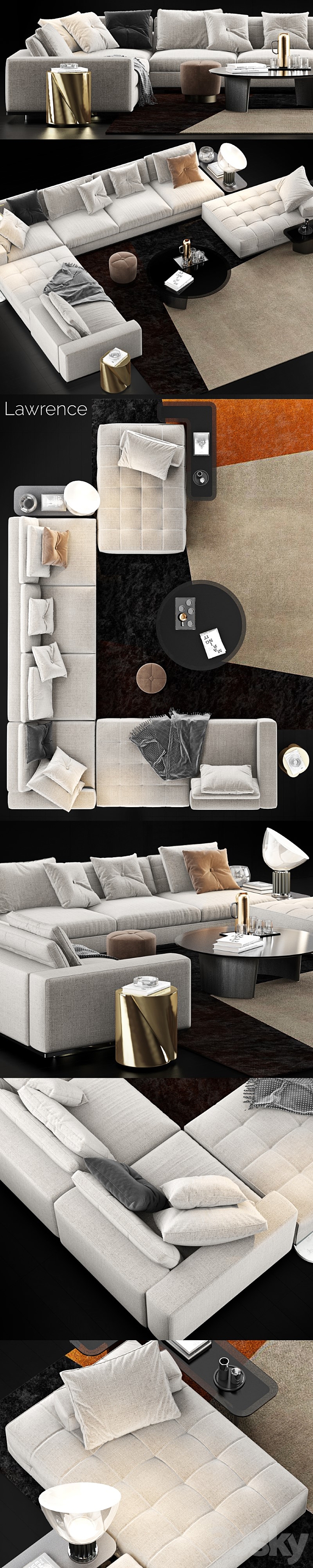 Minotti Lawrence Sofa 3D Model