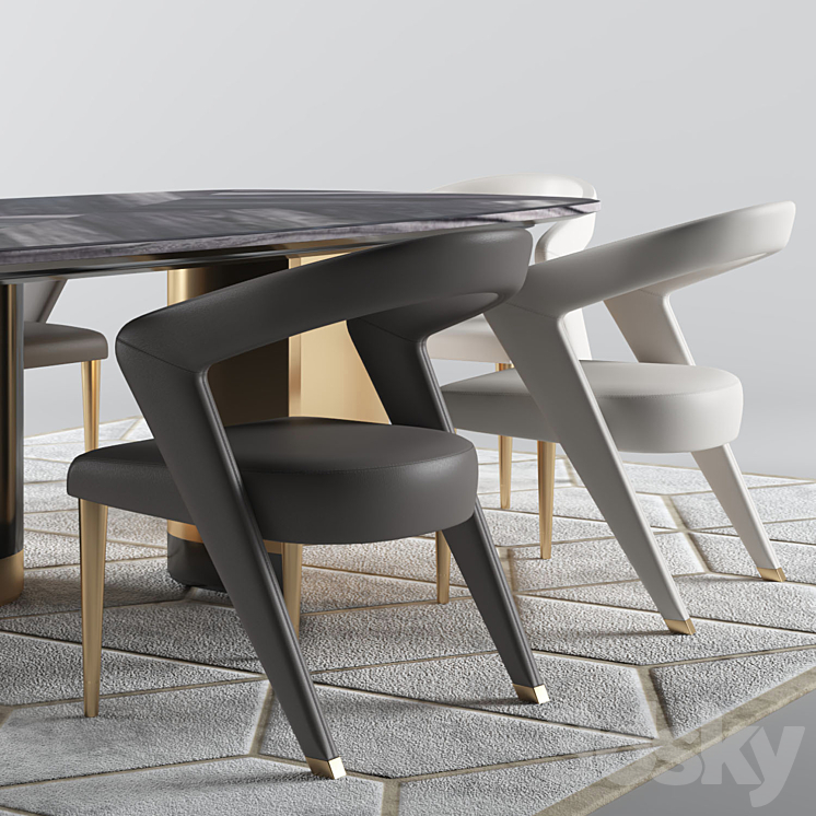 Bizzotto WAVE Chair_IKAT table 3DS Max - thumbnail 2