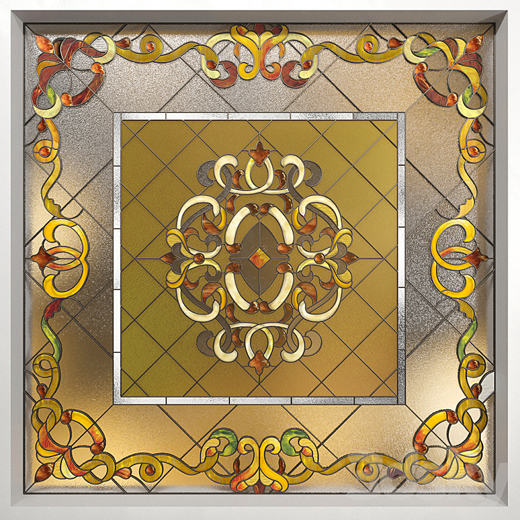 Ceiling stained glass 3DS Max - thumbnail 1