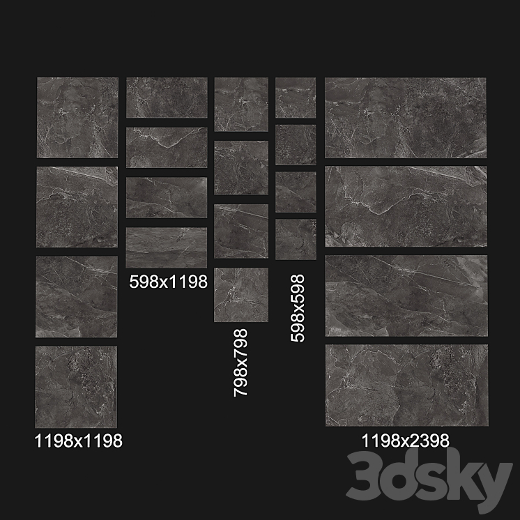Tubadzin Monolith Grand Cave Graphite 3D Model
