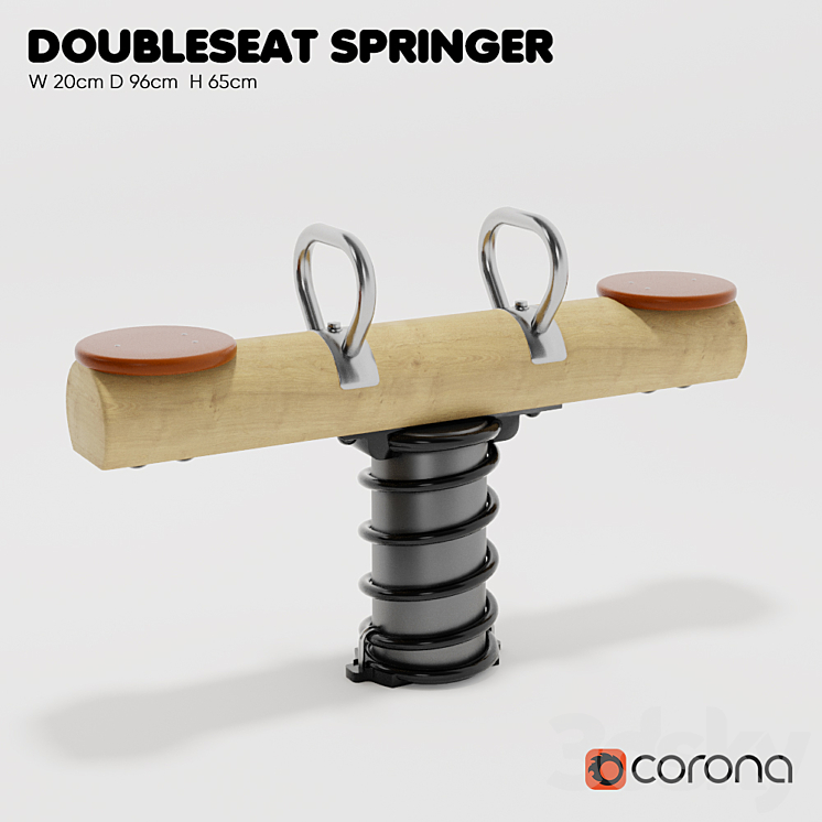 “KOMPAN. Spring swing “”double spring””” 3DS Max - thumbnail 1