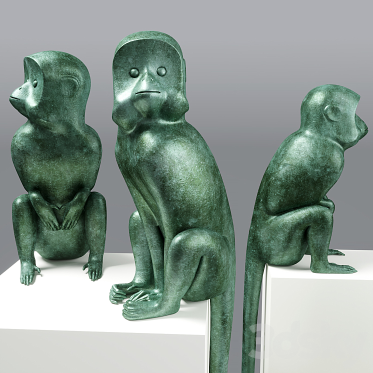 Singes II Lalanne Monkeys 3D Model