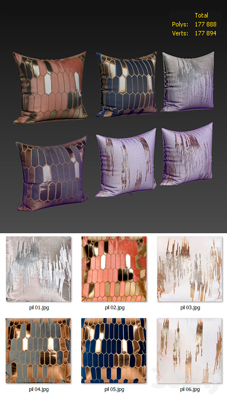 Decorative Pillow set 179 Lapin 3DS Max - thumbnail 2