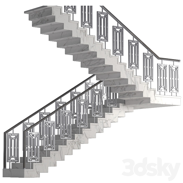 Art Deco marble stairs 3DS Max - thumbnail 1