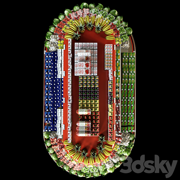 Refrigerating hill Bonnetneve Amphi Loggia long 3D Model