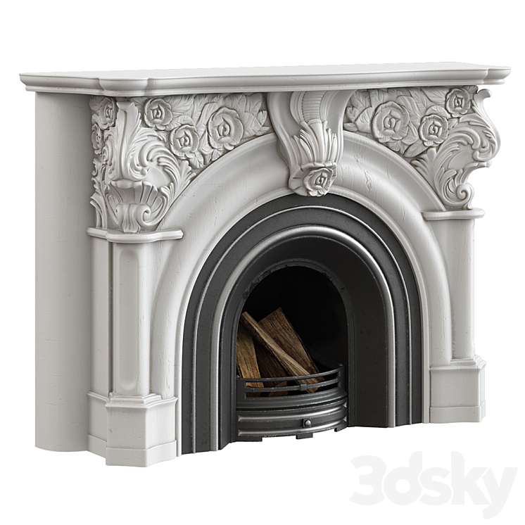 Victorian fireplace 3DS Max Model - thumbnail 1