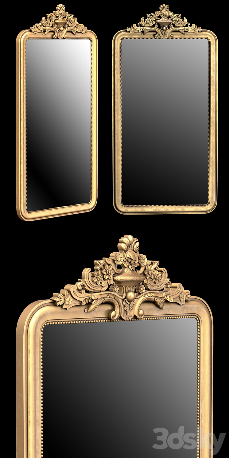 LOUIS PHILIPPE GILT LEANER MIRROR 3D Model