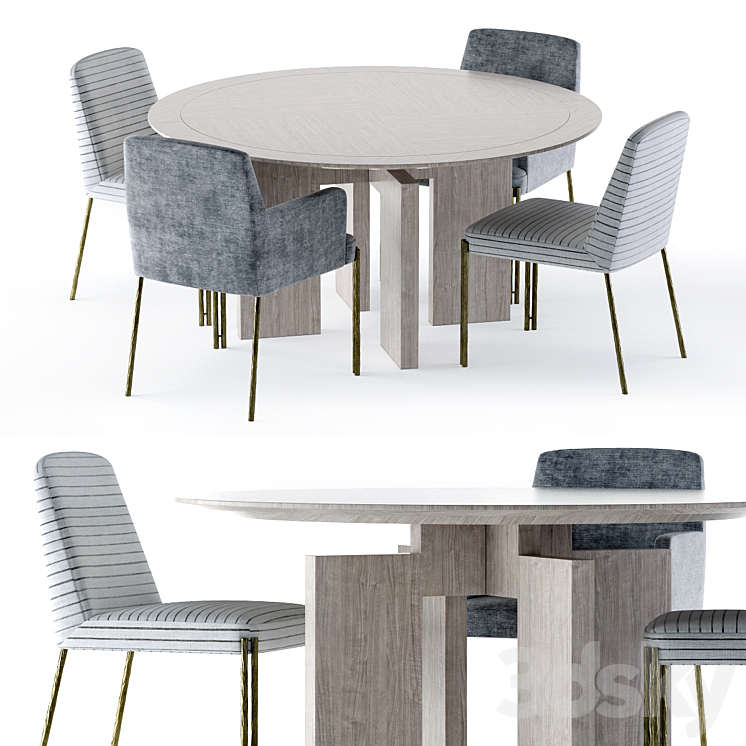 Kelly Wearstler Ida Table and Melange Chair 3DS Max - thumbnail 1