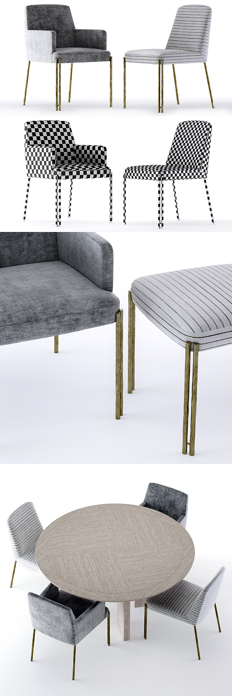 Kelly Wearstler Ida Table and Melange Chair 3DS Max - thumbnail 2