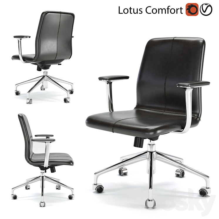 Haworth Desk Lotus Comfort Series Office furniture 3D model