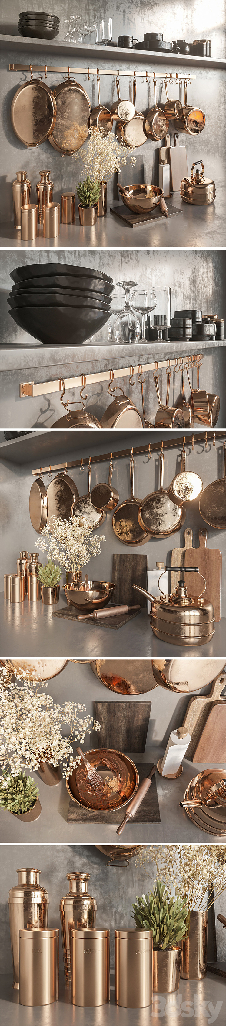 Kitchen Accessories set01 3D Model