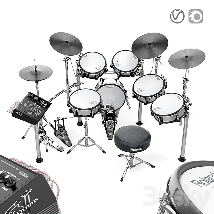 Electronic drums Roland TD30-KV 3DS Max - thumbnail 1