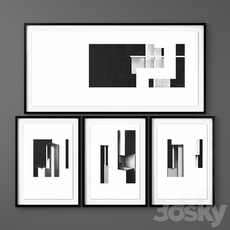 Gallery Frame Set 02 3D Model