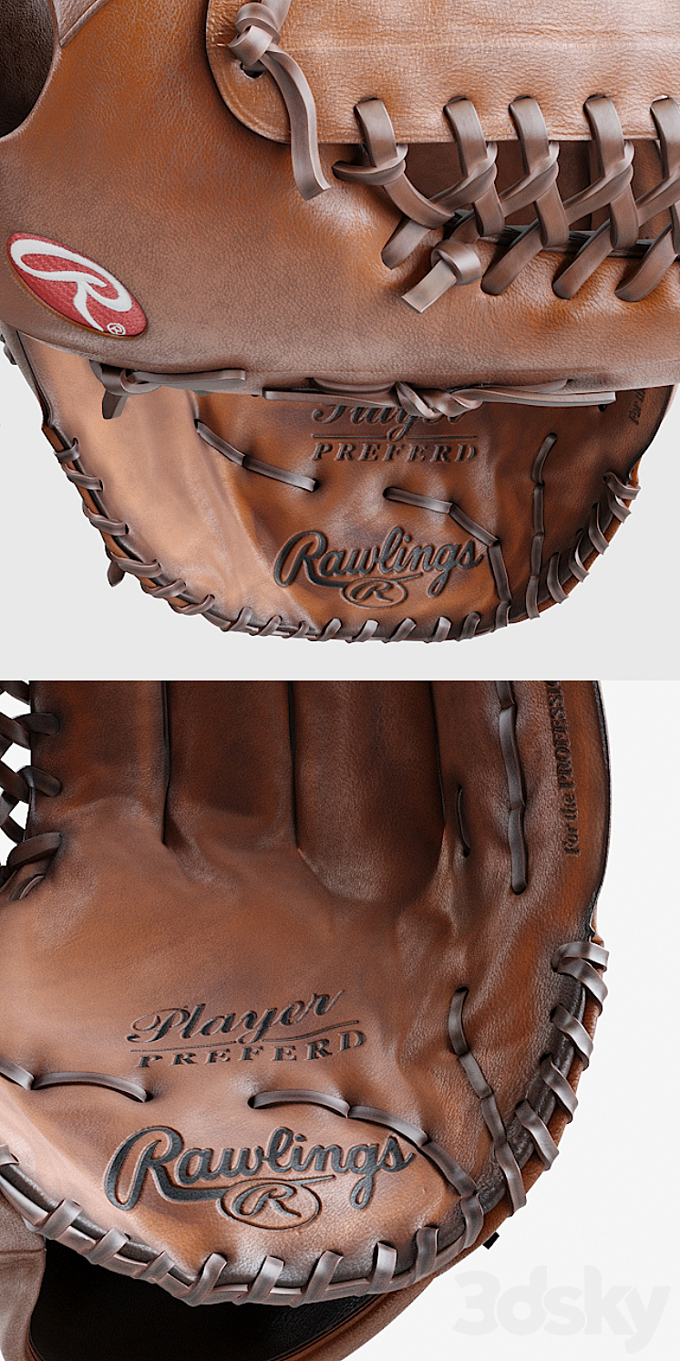 Rawlings gloves 3D Model