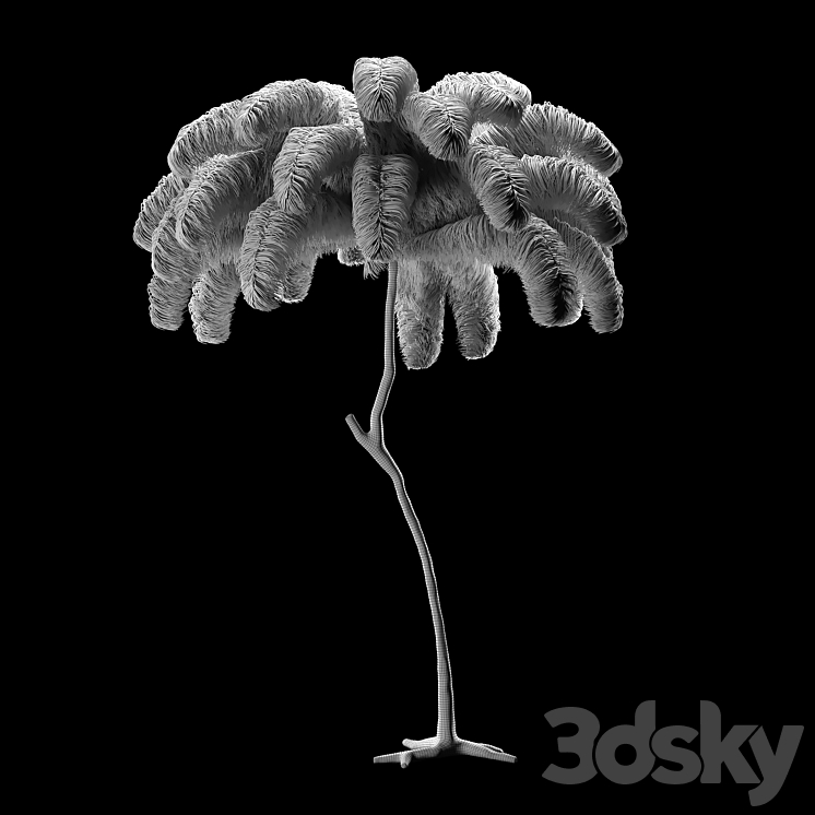 Scenery from ostrich feathers 3D Model