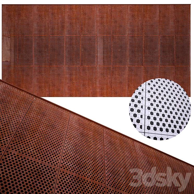 perforated metal panel N21 3DS Max - thumbnail 1