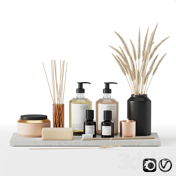 Bathroom Accessories Set 01 3DS Max 3ds Max Files