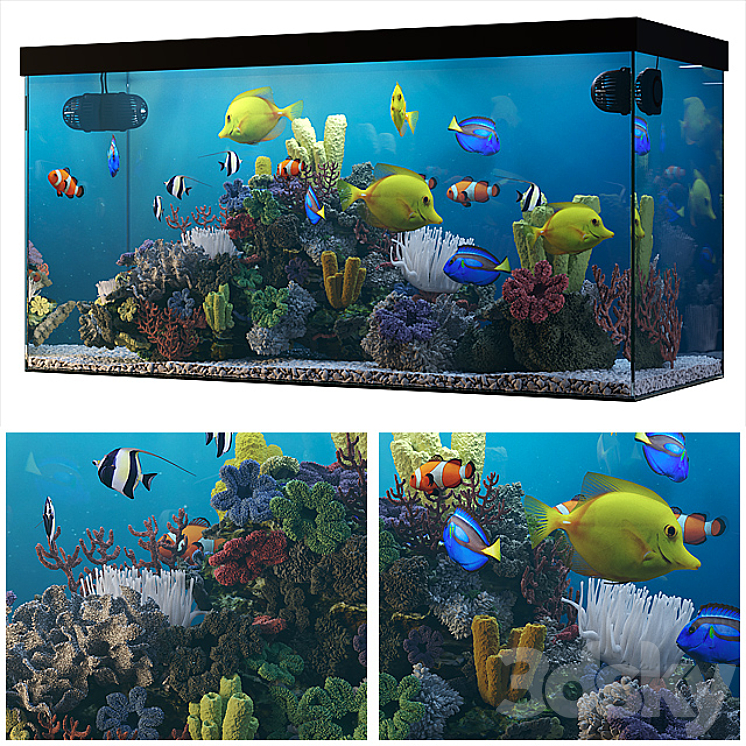 Seawater aquarium 3DS Max - thumbnail 1