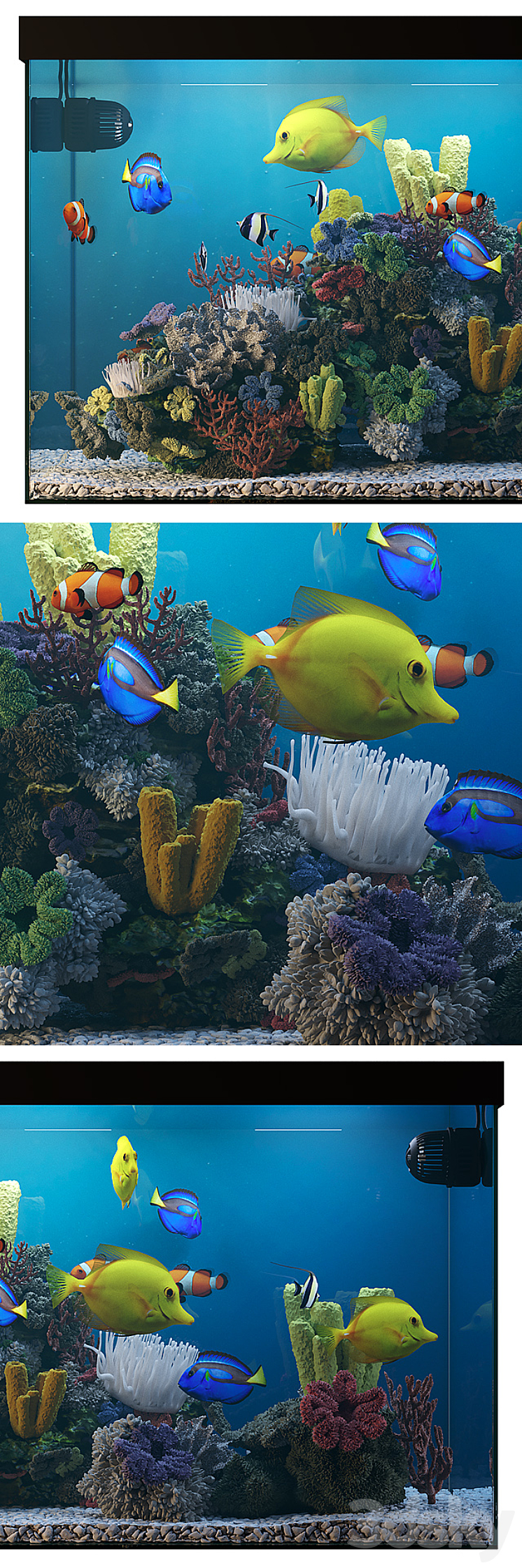 Seawater aquarium 3DS Max - thumbnail 2
