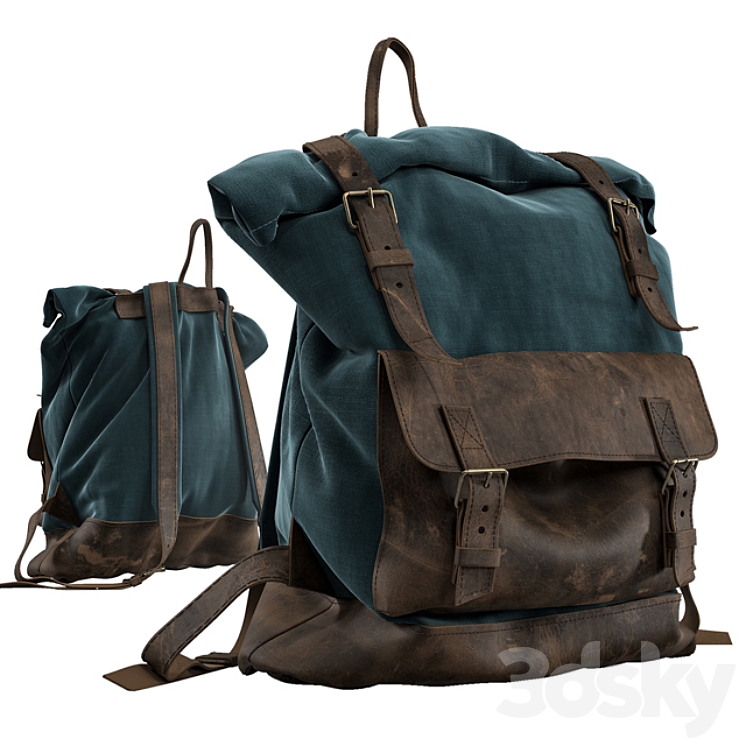 Rolltop backpac 3DS Max - thumbnail 1