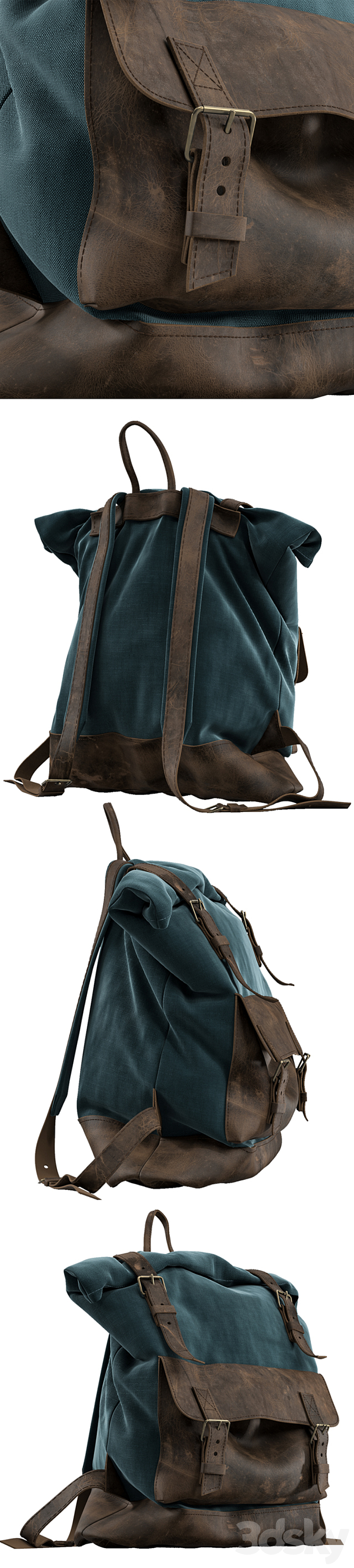 Rolltop backpac 3DS Max - thumbnail 2