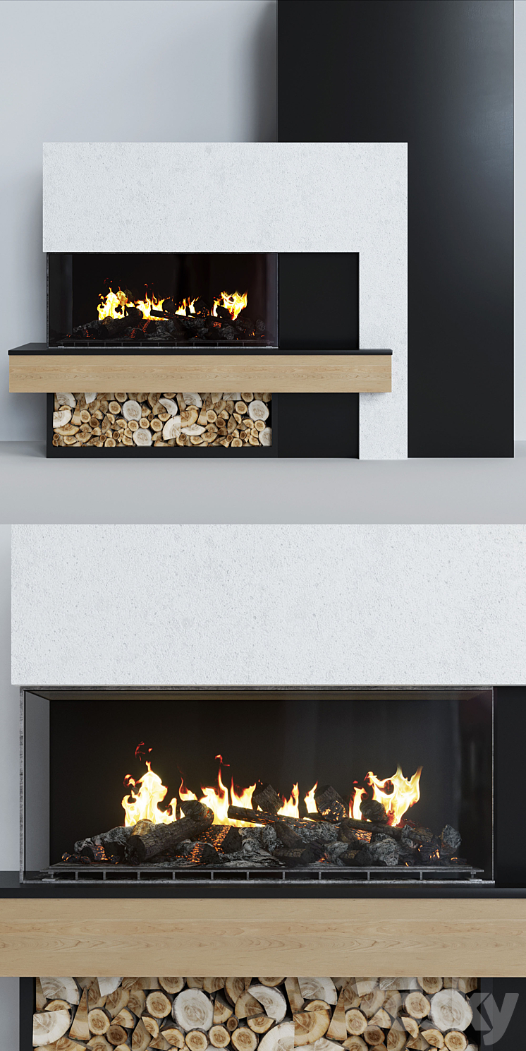 Modern fireplace 7 3D Model