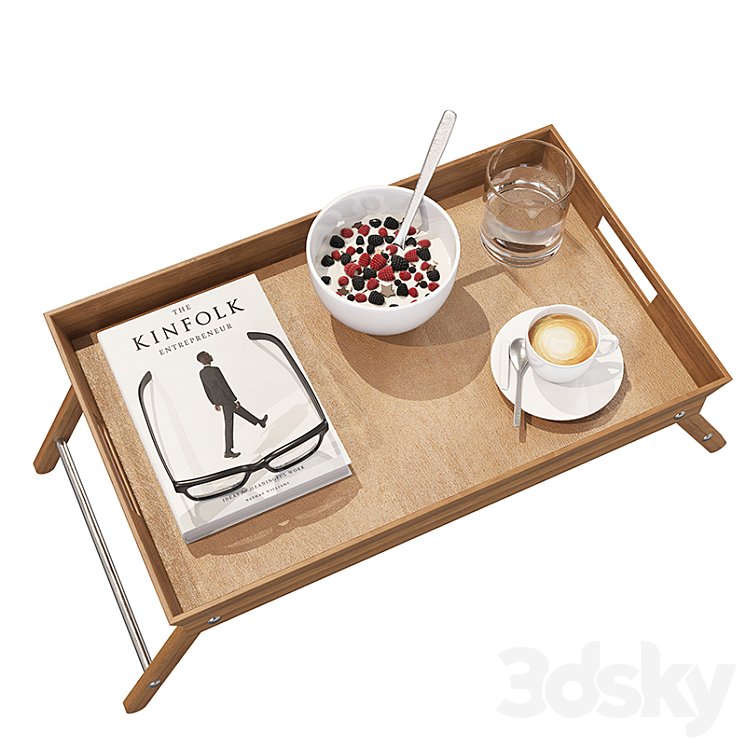 Breakfast Bed Tray 3DS Max - thumbnail 2