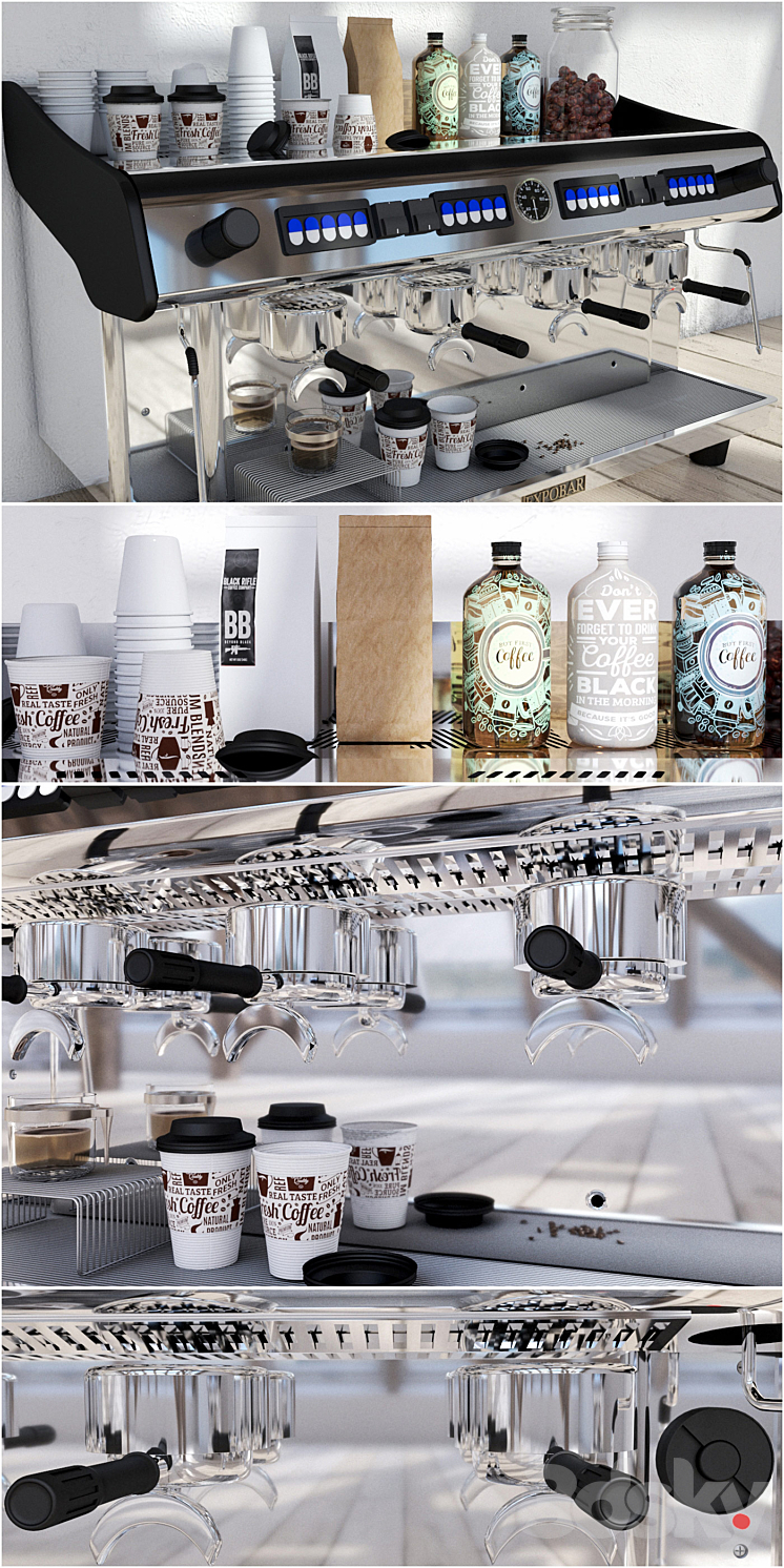 Expobar 4 Group Megacrem Coffee Machine 3D Model