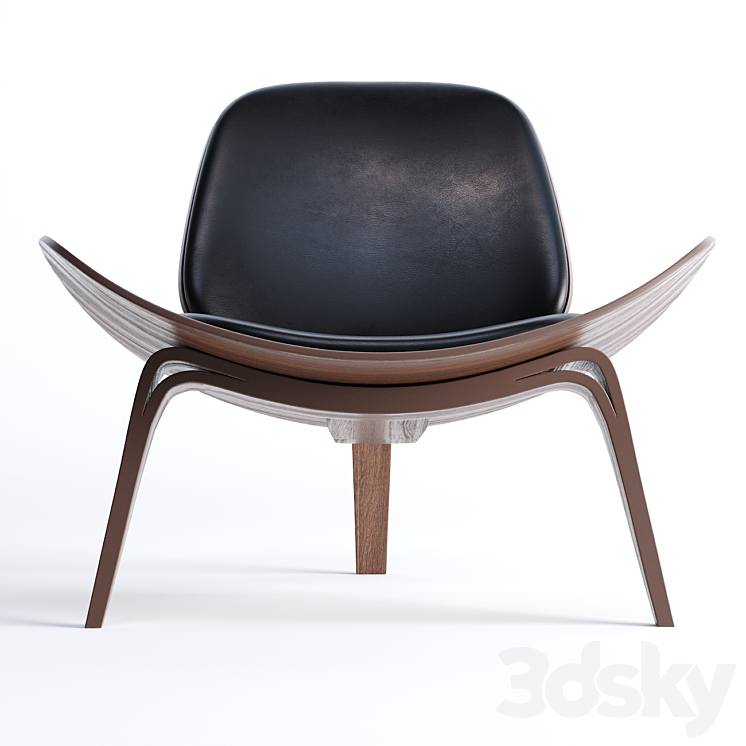Carl Hansen CH07 Shell Chair Lounge Chair 3DS Max - thumbnail 2