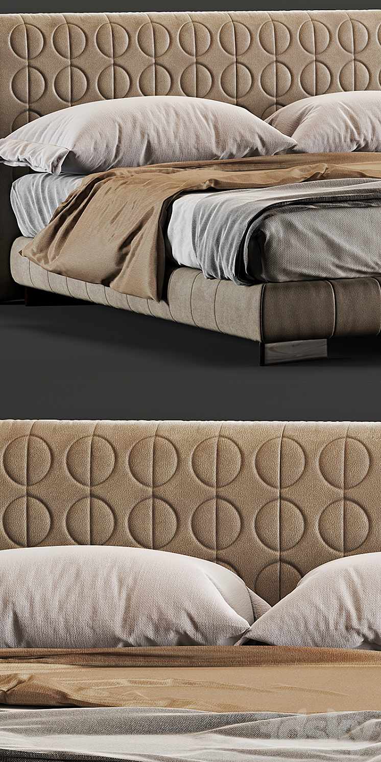 Minotti_Curtis_Bed 3D Model