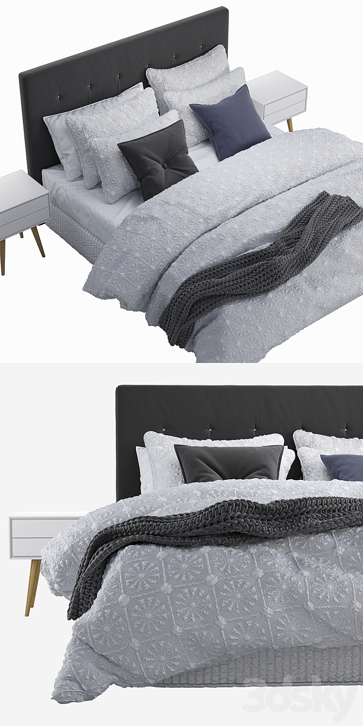 Bed from bedding adairs australia_01 3DS Max - thumbnail 2
