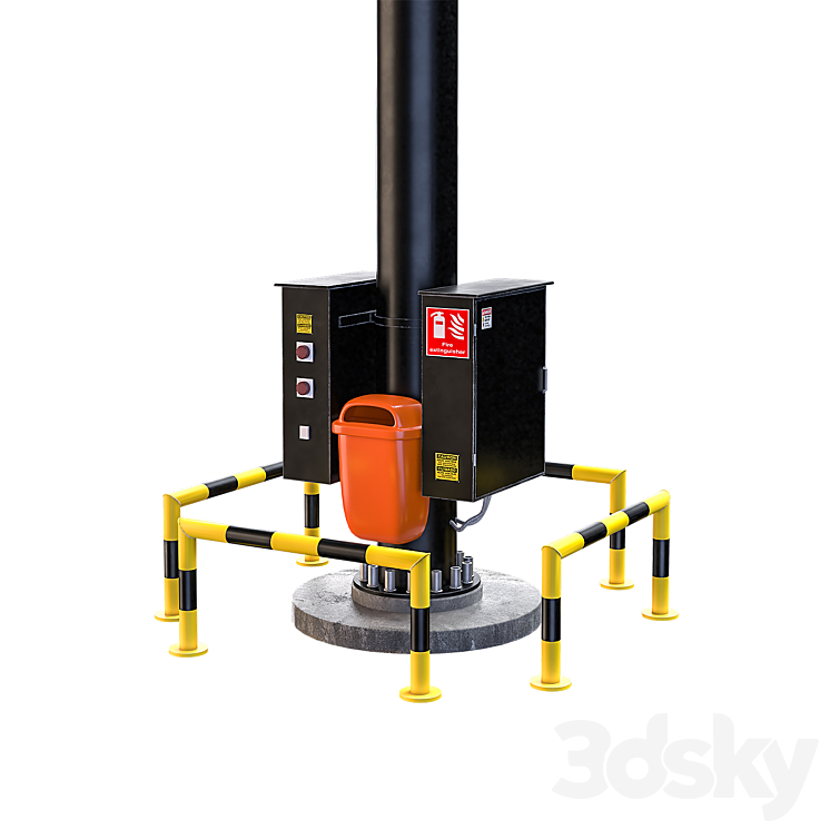 Lighting pole with EWO spotlights 3D Model