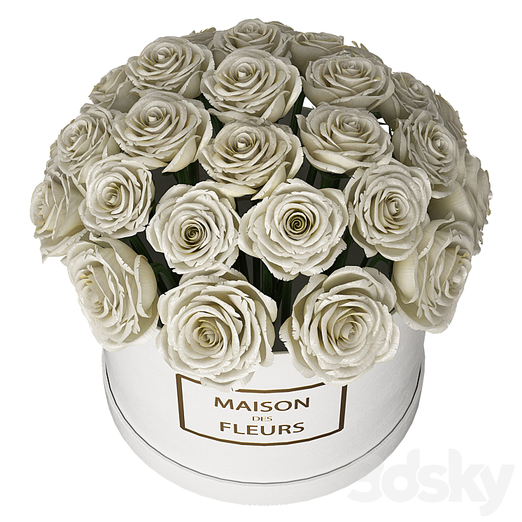 White roses in box 3DS Max - thumbnail 2