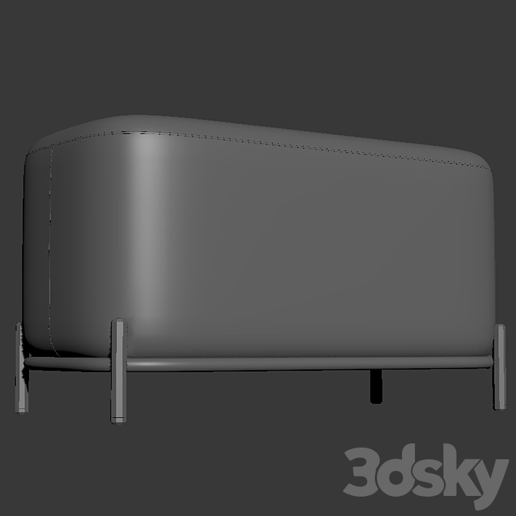 Pawai square pouf 3D Model