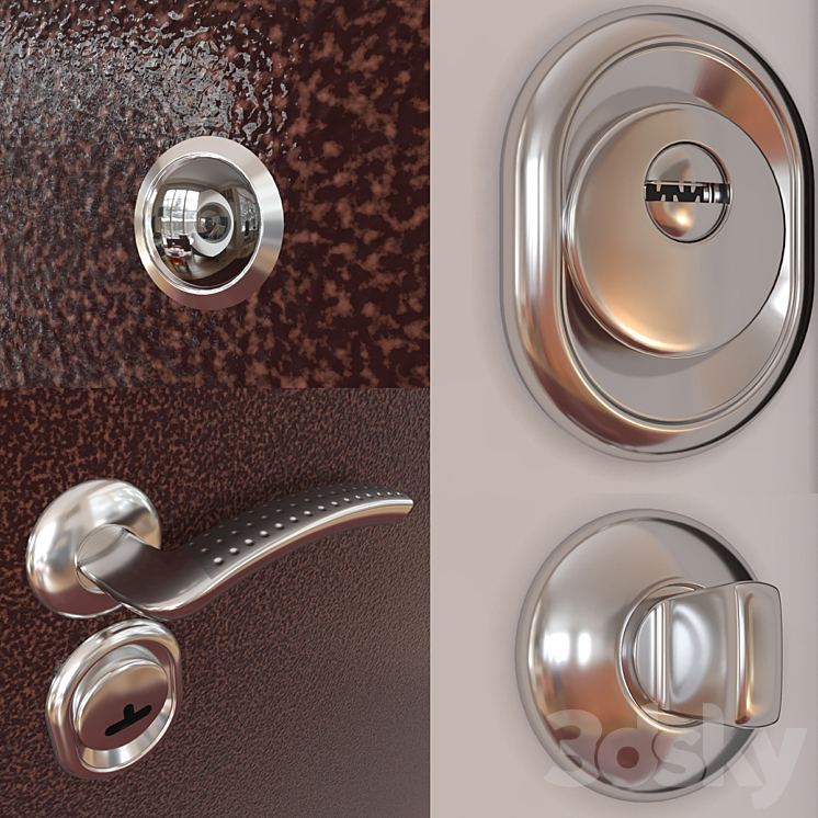 Metal entrance door 3D Model