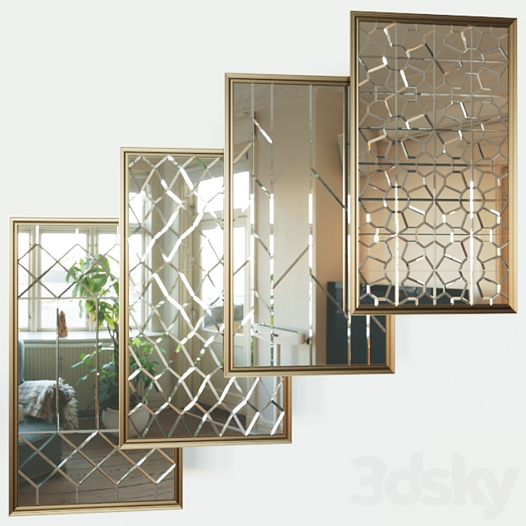 decorative mirror tiles 3DS Max - thumbnail 1