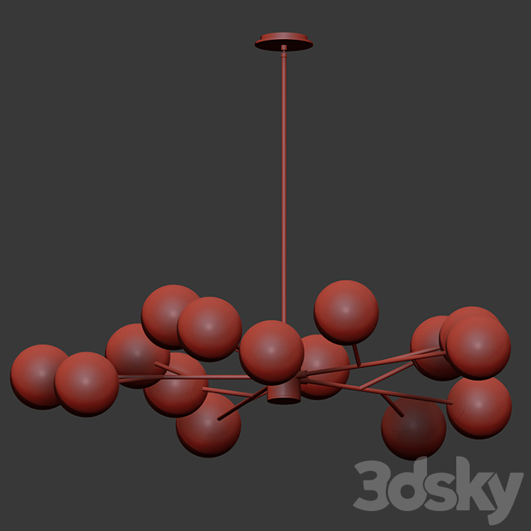 Orion 15 Light Pendant Clear & Opaque Glass Pendant light 3D model