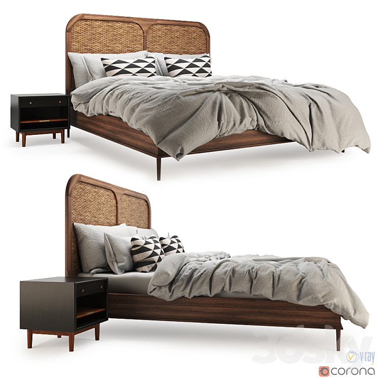 Lind & Almond – Sanders Bed 3DS Max - thumbnail 1