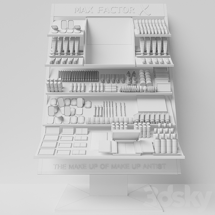 Showcase with professional cosmetics for beauty salons or duty free. Make up 3 3DS Max - thumbnail 2