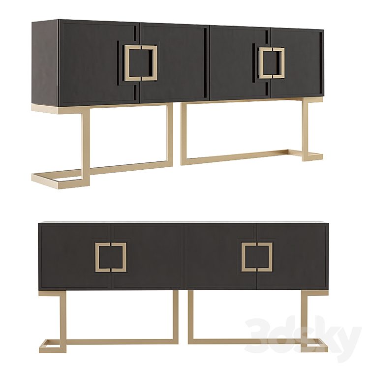 Rosewood Buffet Neiman Marcus Sideboard & Chest of drawer 3D model