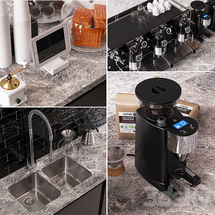 COFFEE SHOP (vray GGX corona PBR) 3D Model