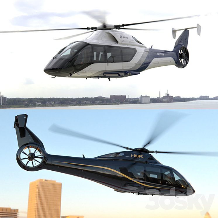 Helicopter KA-162 Private Heli 3DS Max - thumbnail 2