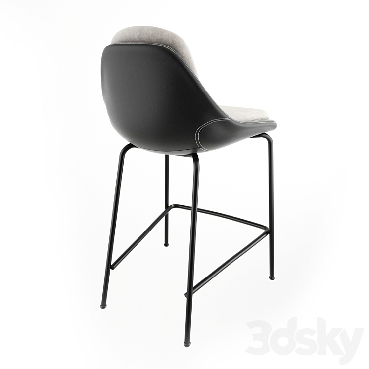 Trento Bar Chair Black 3DS Max - thumbnail 2