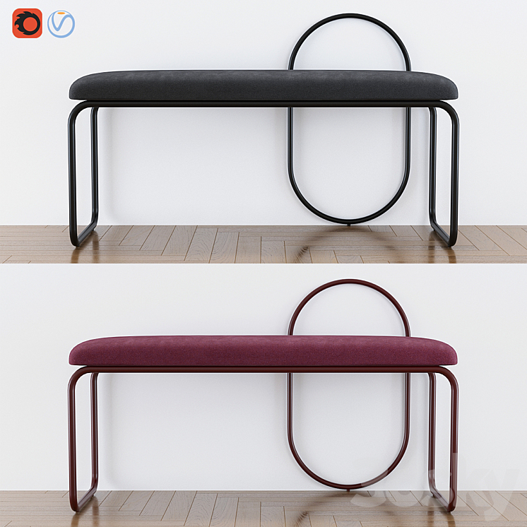 Bench for a hall of Angui AYTM Denmark 3DS Max - thumbnail 1